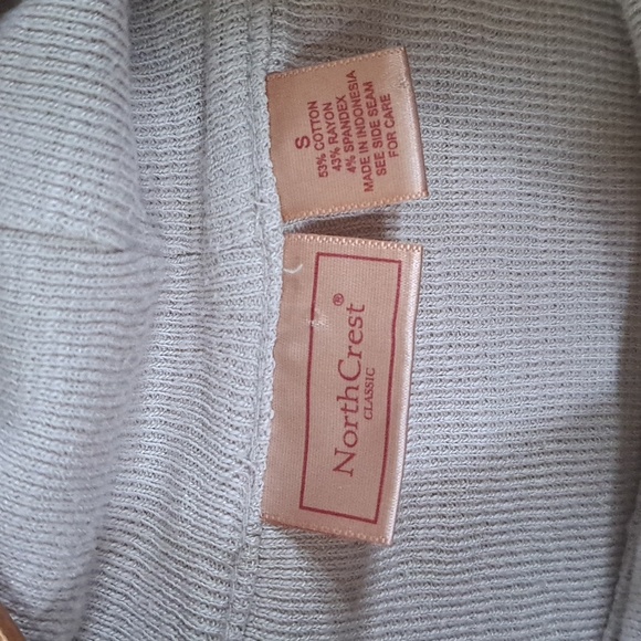 NorthCrest Classic Oversized Shawl Collar Pullover Sweater Beige Neutral Knit - Picture 3 of 11